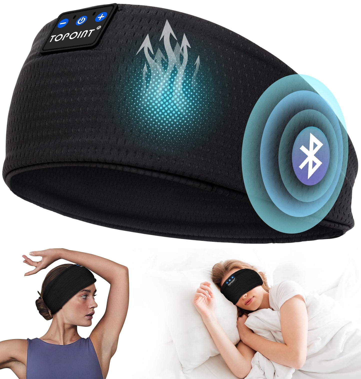 AuraBand 3-in-1 Bluetooth 5.4 Sleep & Sports Headband